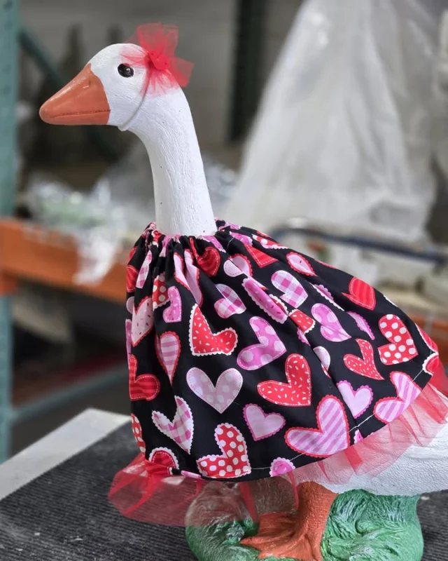 Valentine's Day and St. Patrick's Day goose outfits available! 🦢🍀 Limited supply! $25 💖 #Valentines #Patricks #Outfits #Supply